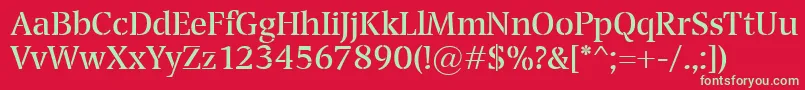 フォントTransport – 赤い背景に緑の文字