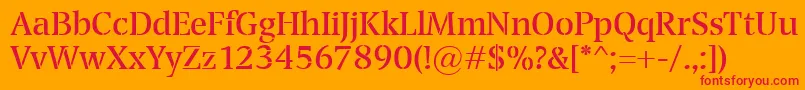 Transport Font – Red Fonts on Orange Background