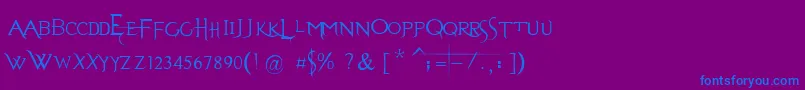 Evanescent Font – Blue Fonts on Purple Background