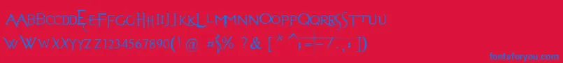 Evanescent Font – Blue Fonts on Red Background