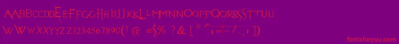 Evanescent Font – Red Fonts on Purple Background