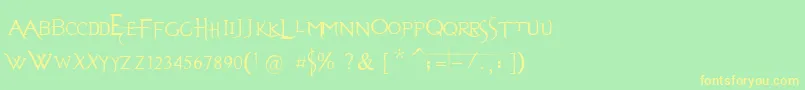 Evanescent Font – Yellow Fonts on Green Background