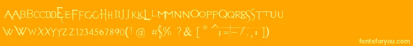 Evanescent Font – Yellow Fonts on Orange Background