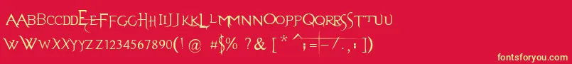 Evanescent Font – Yellow Fonts on Red Background