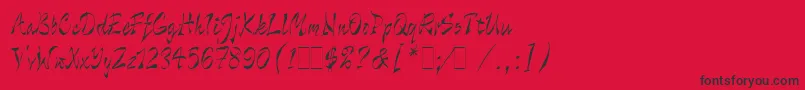 WildThingLetPlain.1.0-Schriftart – Schwarze Schriften auf rotem Hintergrund