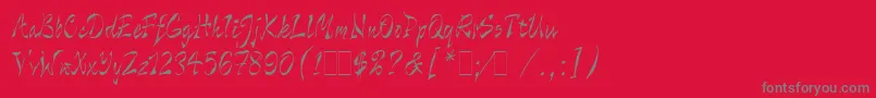 WildThingLetPlain.1.0 Font – Gray Fonts on Red Background