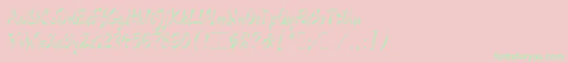 WildThingLetPlain.1.0-Schriftart – Grüne Schriften auf rosa Hintergrund