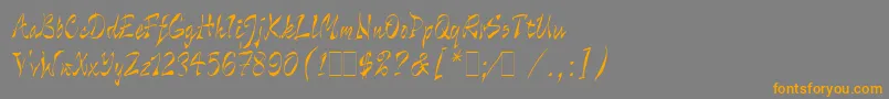 WildThingLetPlain.1.0 Font – Orange Fonts on Gray Background