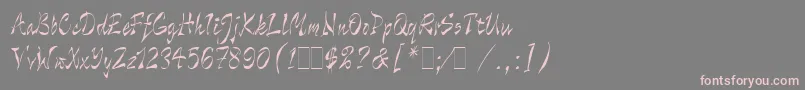 WildThingLetPlain.1.0 Font – Pink Fonts on Gray Background