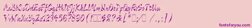 WildThingLetPlain.1.0 Font – Purple Fonts on Pink Background