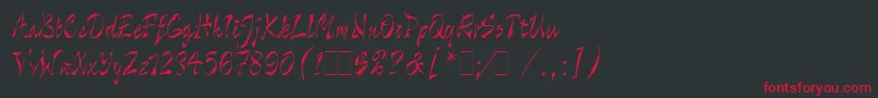 WildThingLetPlain.1.0 Font – Red Fonts on Black Background