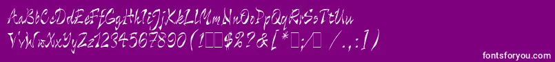 WildThingLetPlain.1.0 Font – White Fonts on Purple Background