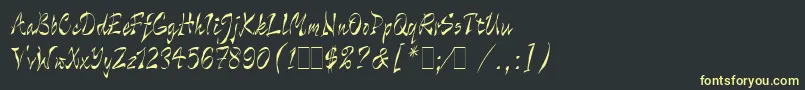 WildThingLetPlain.1.0-Schriftart – Gelbe Schriften auf schwarzem Hintergrund