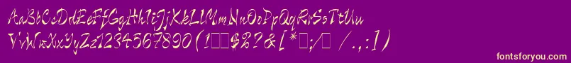 WildThingLetPlain.1.0 Font – Yellow Fonts on Purple Background