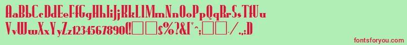 Rundfunk Font – Red Fonts on Green Background