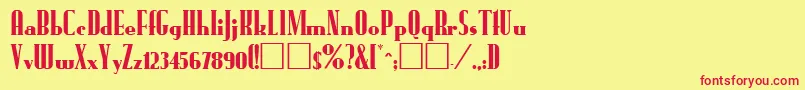 Rundfunk Font – Red Fonts on Yellow Background