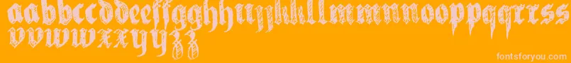 LaFraktouille-Schriftart – Rosa Schriften auf orangefarbenem Hintergrund