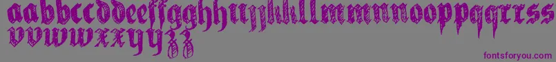 フォントLaFraktouille – 紫色のフォント、灰色の背景