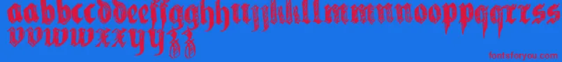 LaFraktouille-fontti – punaiset fontit sinisellä taustalla