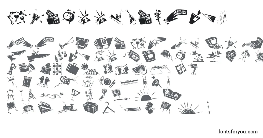 Czcionka Dfcommercials – alfabet, cyfry, specjalne znaki