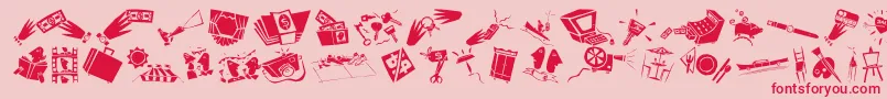 Dfcommercials Font – Red Fonts on Pink Background