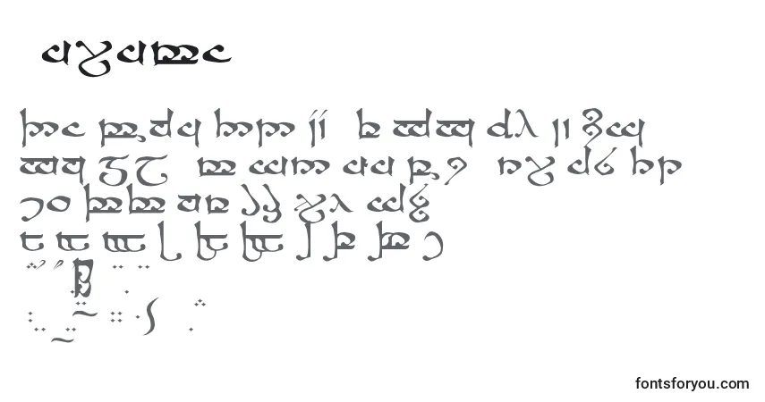 Schriftart Moroma – Alphabet, Zahlen, spezielle Symbole