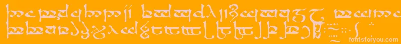 Moroma Font – Pink Fonts on Orange Background