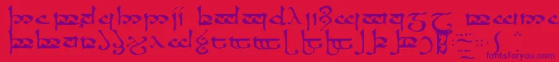 Moroma Font – Purple Fonts on Red Background