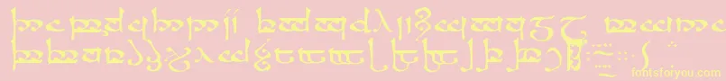 Moroma Font – Yellow Fonts on Pink Background