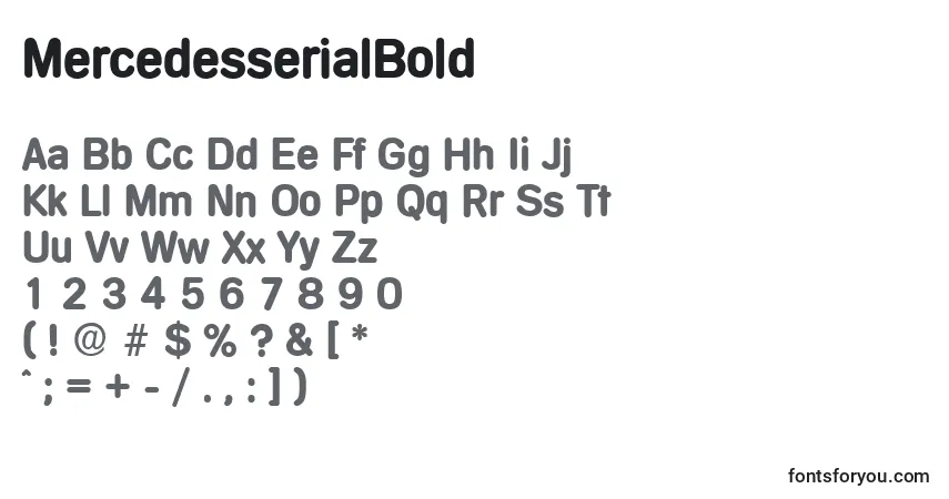 A fonte MercedesserialBold – alfabeto, números, caracteres especiais