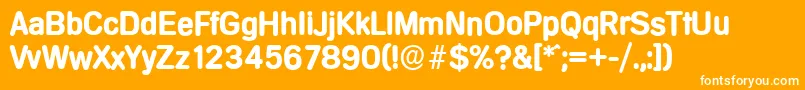 MercedesserialBold-Schriftart – Weiße Schriften auf orangefarbenem Hintergrund