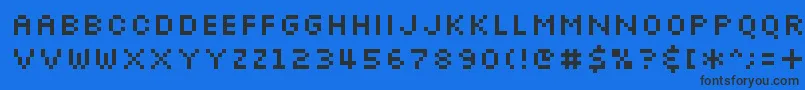 Шрифт Silkscreen – чёрные шрифты на синем фоне