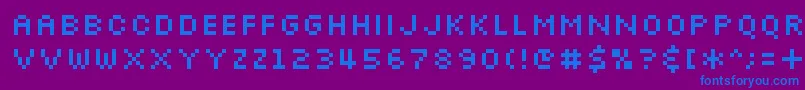 Silkscreen Font – Blue Fonts on Purple Background