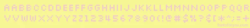 Silkscreen Font – Pink Fonts on Yellow Background