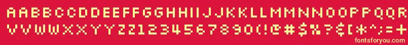 Silkscreen Font – Yellow Fonts on Red Background