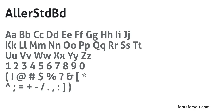 Czcionka AllerStdBd – alfabet, cyfry, specjalne znaki