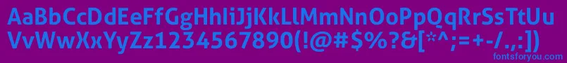 フォントAllerStdBd – 紫色の背景に青い文字