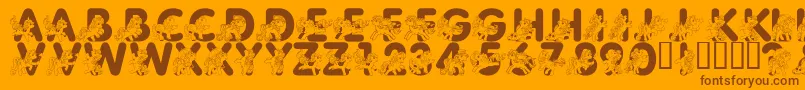 LmsPrettyPony Font – Brown Fonts on Orange Background