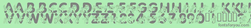 LmsPrettyPony Font – Gray Fonts on Green Background