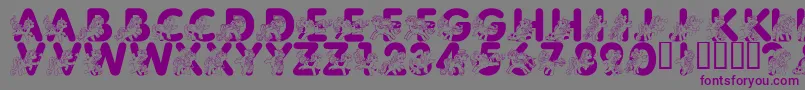 LmsPrettyPony-fontti – violetit fontit harmaalla taustalla