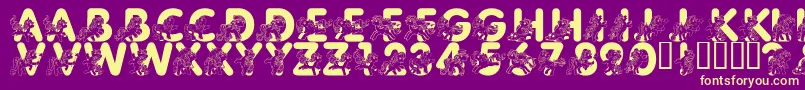 フォントLmsPrettyPony – 紫の背景に黄色のフォント