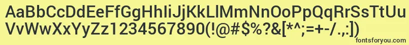 RobotoMedium Font – Black Fonts on Yellow Background