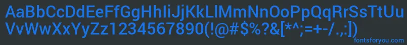 RobotoMedium Font – Blue Fonts on Black Background