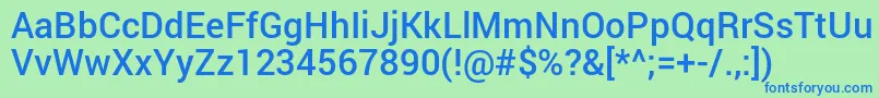 RobotoMedium Font – Blue Fonts on Green Background