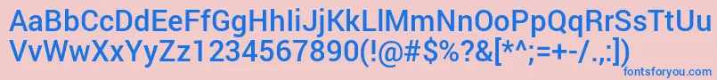 RobotoMedium Font – Blue Fonts on Pink Background
