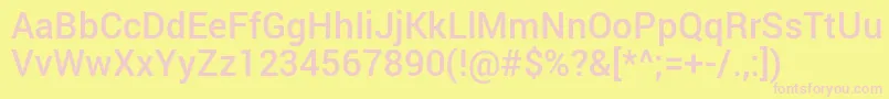 RobotoMedium Font – Pink Fonts on Yellow Background