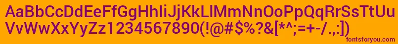 RobotoMedium Font – Purple Fonts on Orange Background