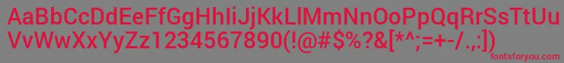 RobotoMedium Font – Red Fonts on Gray Background
