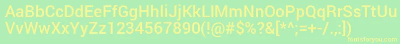RobotoMedium Font – Yellow Fonts on Green Background
