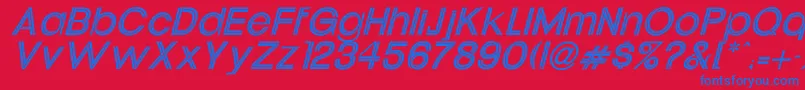 Police UptightItalic – polices bleues sur fond rouge